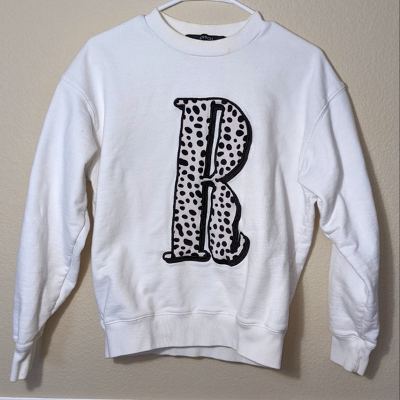 Leopard Print "R" Monogram Vintage Sweatshirt - Picture 1 of 6